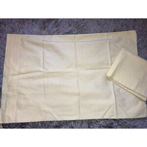 2 Vintage Pale Yellow Pillowcases Sears Roebuck Co PermaPrest Pillow Case